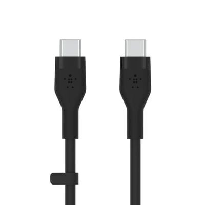 Belkin BoostCharge Flex Silicone USB Type C to C Cable (1M/3.3FT), USB-IF Certified Power Delivery PD Fast Charging Cable for MacBook Pro, iPad Pro, Galaxy S21, Ultra, Plus and More- Black