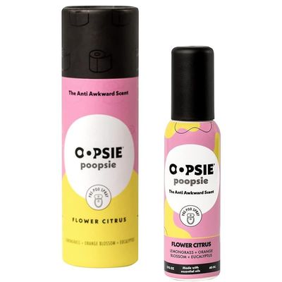 Oopsie Poopsie Pre-Poo toilet spray, discreet &amp; portable original odor deodorizer scents. 2Oz bottle - Flower Citrus