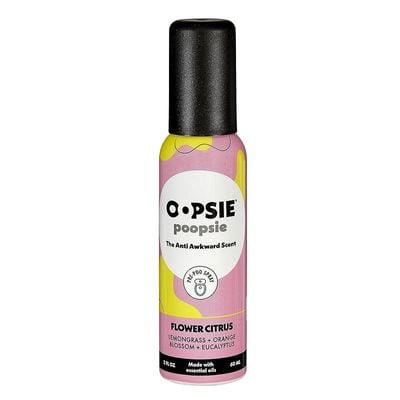 Oopsie Poopsie Pre-Poo toilet spray, discreet &amp; portable original odor deodorizer scents. 2Oz bottle - Flower Citrus