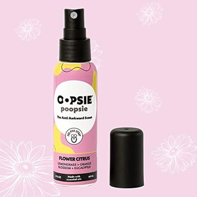 Oopsie Poopsie Pre-Poo toilet spray, discreet &amp; portable original odor deodorizer scents. 2Oz bottle - Flower Citrus