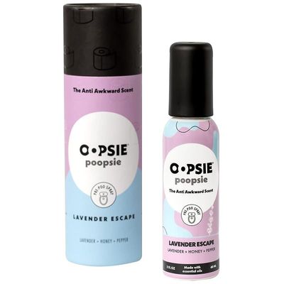 Oopsie Poopsie Pre-Poo toilet spray, discreet &amp; portable original odor deodorizer scents. 2Oz bottle - Lavender Escape