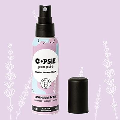 Oopsie Poopsie Pre-Poo toilet spray, discreet &amp; portable original odor deodorizer scents. 2Oz bottle - Lavender Escape