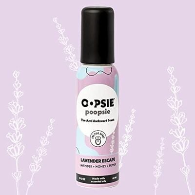 Oopsie Poopsie Pre-Poo toilet spray, discreet &amp; portable original odor deodorizer scents. 2Oz bottle - Lavender Escape