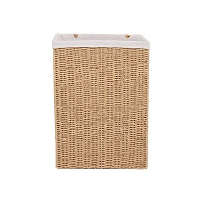 Small Laundry Hamper Brown with Liner 36 x 26 x 50 cm