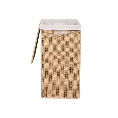 Small Laundry Hamper Brown with Liner 36 x 26 x 50 cm