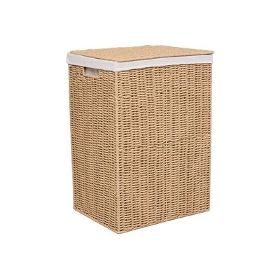 Small Laundry Hamper Brown with Liner 36 x 26 x 50 cm