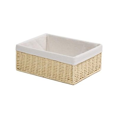 Extra Large Storage Baskets Natural with Liner 39 x 30 x 16.5 cm