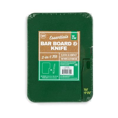 Core Kitchen Bar Board with Built-In Knife, Green, Small
