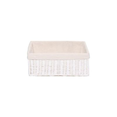 Medium Storage Basket White with Liner 32 x 24 x 12 cm