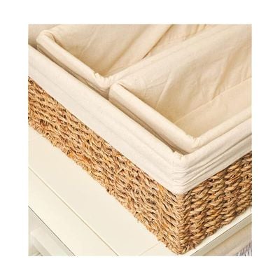 Natural Seagrass Basket with Liner Small - L34 X W15 X H12 Cm