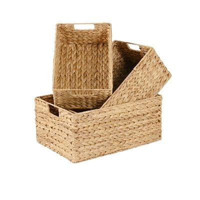 Natural Water Hyacinth Large Storage Bins 44 x 30 x 20 cm