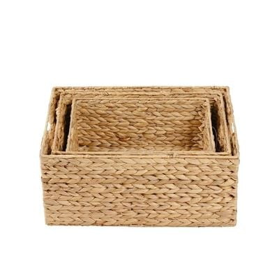 Natural Water Hyacinth Large Storage Bins 44 x 30 x 20 cm