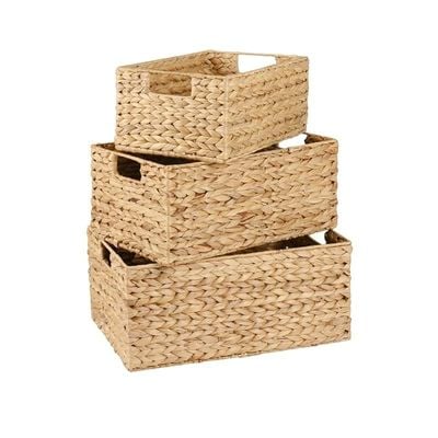 Natural Water Hyacinth Large Storage Bins 44 x 30 x 20 cm