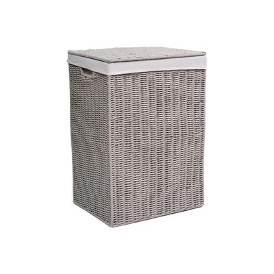 Small Laundry Hamper Grey with Liner 36 x 26 x 50 cm