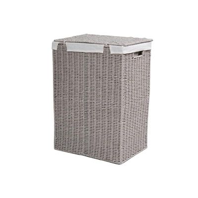 Small Laundry Hamper Grey with Liner 36 x 26 x 50 cm