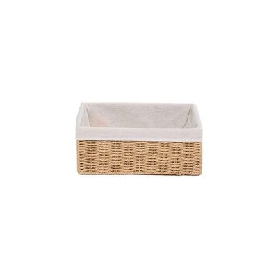Small Storage Basket Brown with Liner 28 x 20 x 10 cm