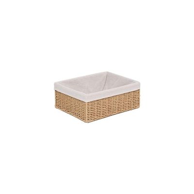 Small Storage Basket Brown with Liner 28 x 20 x 10 cm