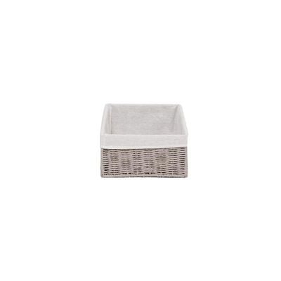 Small Storage Basket Grey with Liner 28 x 20 x 10 cm