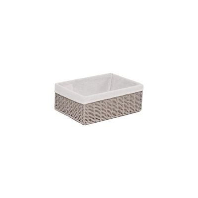 Small Storage Basket Grey with Liner 28 x 20 x 10 cm