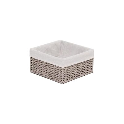 Storage Basket Grey with Liner 20 x 20 x 10 cm