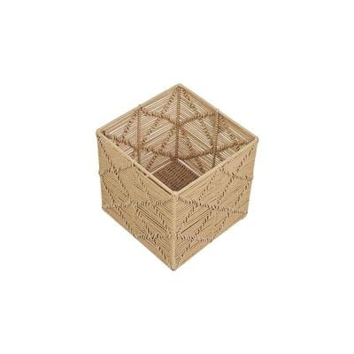 Large Square Paper Rope Basket Natural L30 x W30 x H30 cm