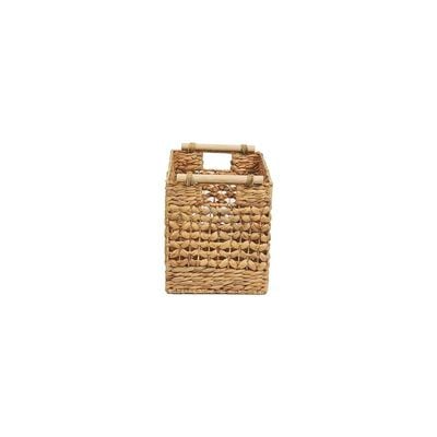 Small Water Hyacinth Basket With Rattan Handles L30 x W20 x H25 cm