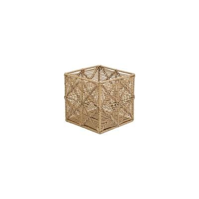 Small Square Paper Rope Basket Natural L25 x W25 x H25 cm