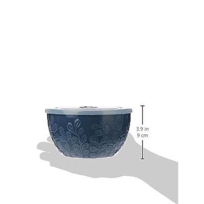 Ladelle Oxley Petal Dephinium Microwave Food Bowl, 15 cm x 15 cm x 8.5 cm Size, Blue