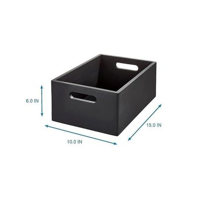 The Home Edit All Purpose Bin, 10-Inch x 15-Inch x 6-Inch Size, Matte Black