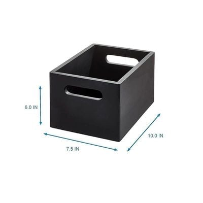 The Home Edit Narrow All Purpose Bin, 10-Inchx 7.5-Inch x 6-Inch Size, Matte Black