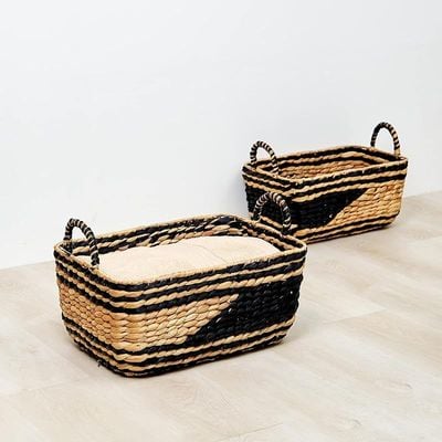 Homesmith Large Water Hyacinth Storage Basket L44 x W30 x H20 cm