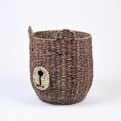 Homesmith Bear Shape Seagrass Storage Basket L38 x W38 x H46 cm