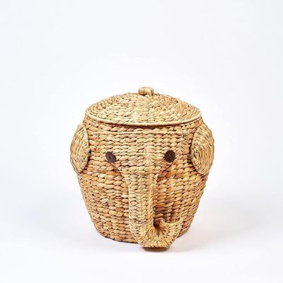 Homesmith Elephant Shape Water Hyacinth Storage Basket L40 x W40 x H40 cm