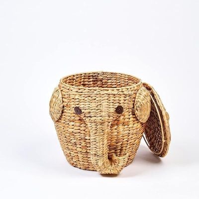 Homesmith Elephant Shape Water Hyacinth Storage Basket L40 x W40 x H40 cm