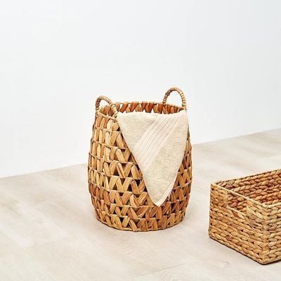 Homesmith Small Water Hyacinth Storage Basket L35 x W35 x H42 cm