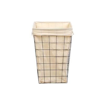 Square Metal &amp; Fabric Laundry Basket 40 x 40 x 67 cm