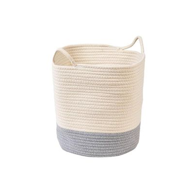 Cotton Rope Basket White &amp; Light Grey D30 X H30 Cm