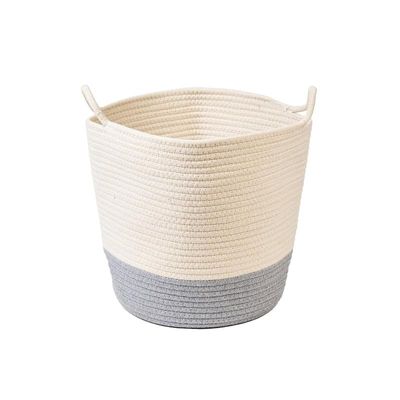 Cotton Rope Basket White &amp; Light Grey D30 X H30 Cm