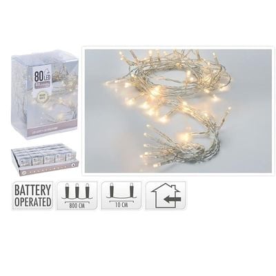 Koopman 8m Christmas Lights - Warm White LEDs