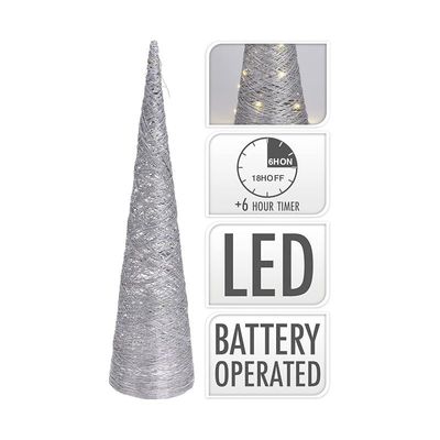 Christmas Cone With 40 Led 80Cm Silver