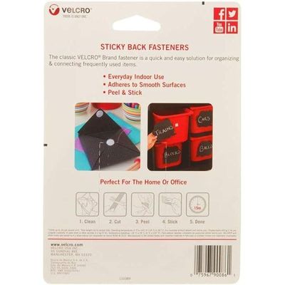 VELCRO Brand 5 Ft x 3/4 In | Black Tape Roll with Adhesive | Cut Strips to Length | Sticky Back Hook and Loop Fasteners | Perfect for Home, Office or Classroom