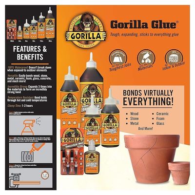 Gorilla Original Gorilla Glue, Waterproof Polyurethane Glue, 2 Ounce Bottle, Brown, Multicolor, 50003, 500028