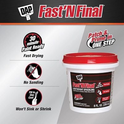 Dap 12140 Fast N Final Interior Exterior Spackle, 1/2-Pint