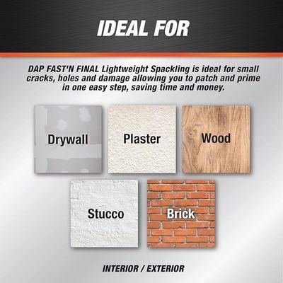 Dap 12140 Fast N Final Interior Exterior Spackle, 1/2-Pint