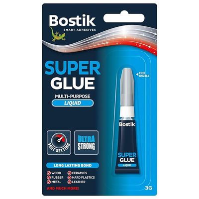 Bostik Bostik Superglue Tube 3g Car Maintenance Adhesives BOSTIK ADHESIVE GLUE 3GM SUPER 80607