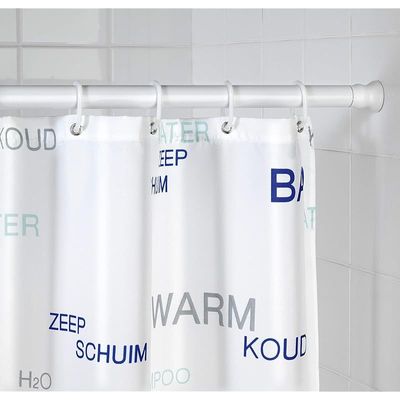 WENKO, Telescopic Shower Rod, Aluminium, Bathroom Shower Curtain Holder, Extends to 110-185cm, Durable with Easy Assembly, 2x2 cm, White