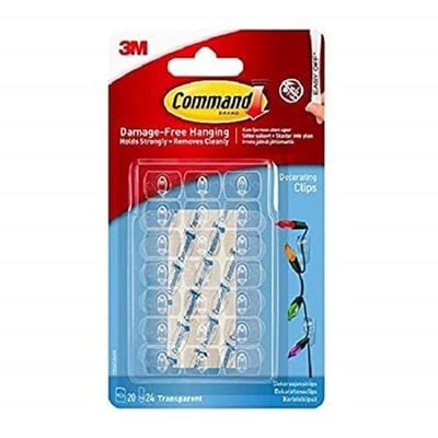 Command 17026CLR Decoration Clips for Christmas and Fairy Light - Clear