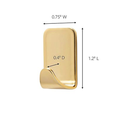 Command 17032G-4UKN Metallic Hook, small, gold color, Organize and Decorate Damage-Free, 4 hooks and 5 strips/pack