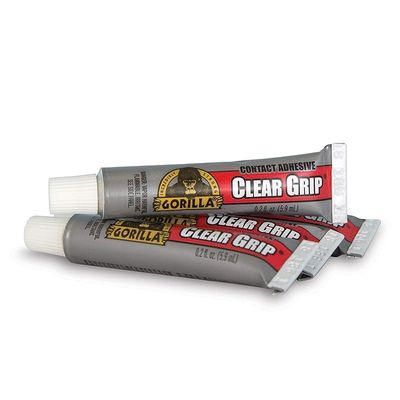Gorilla Clear Grip Contact Adhesive Minis, Waterproof, Four .2 Ounce Tubes, Clear, (Pack Of 1)