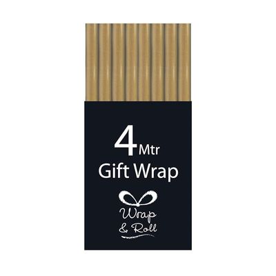 Eurowrap 4 Meter Plain Kraft Wrapping Roll 1 Piece